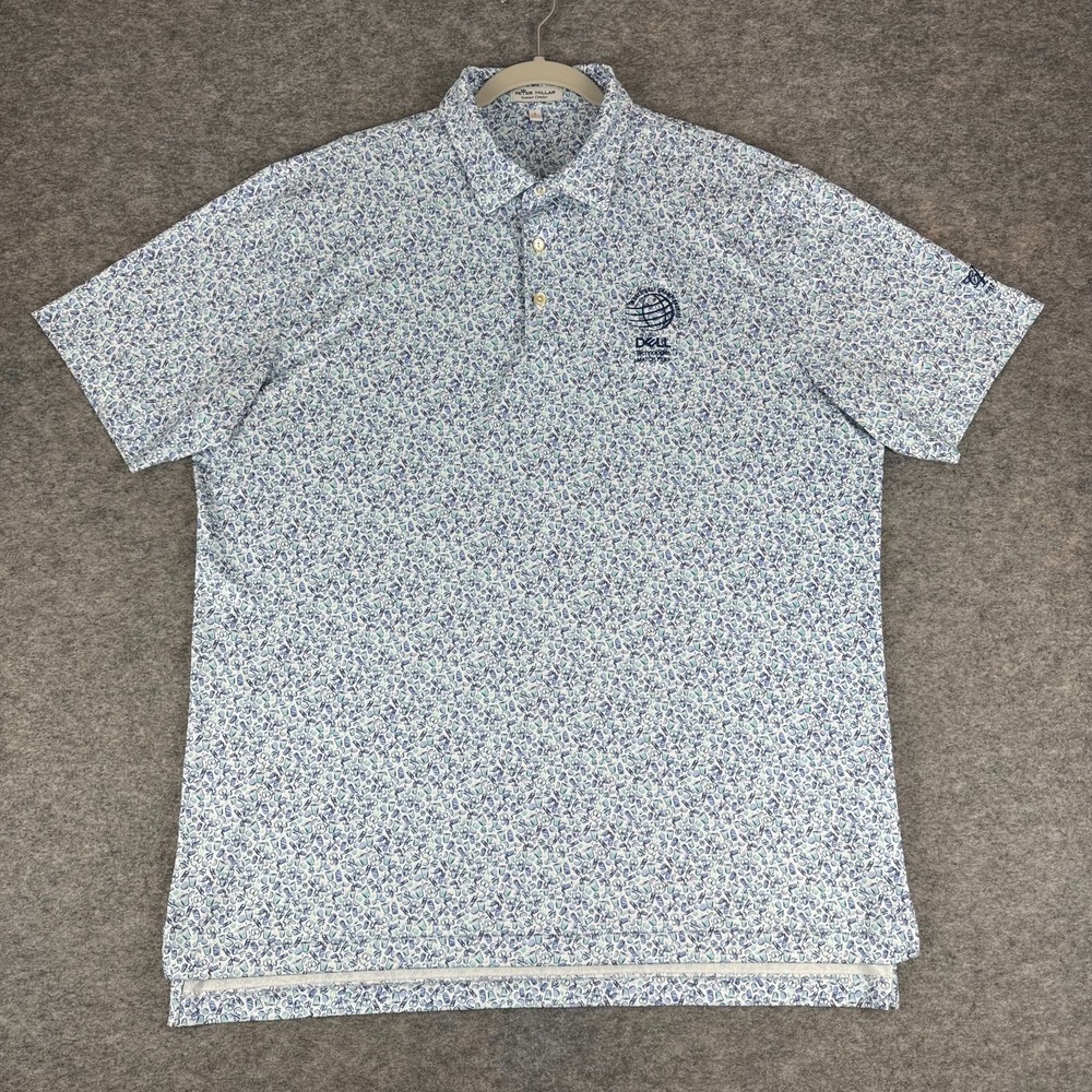 Peter Millar Summer Comfort Polo PGA DELL Match Play Austin CC AOP Mens Large L
